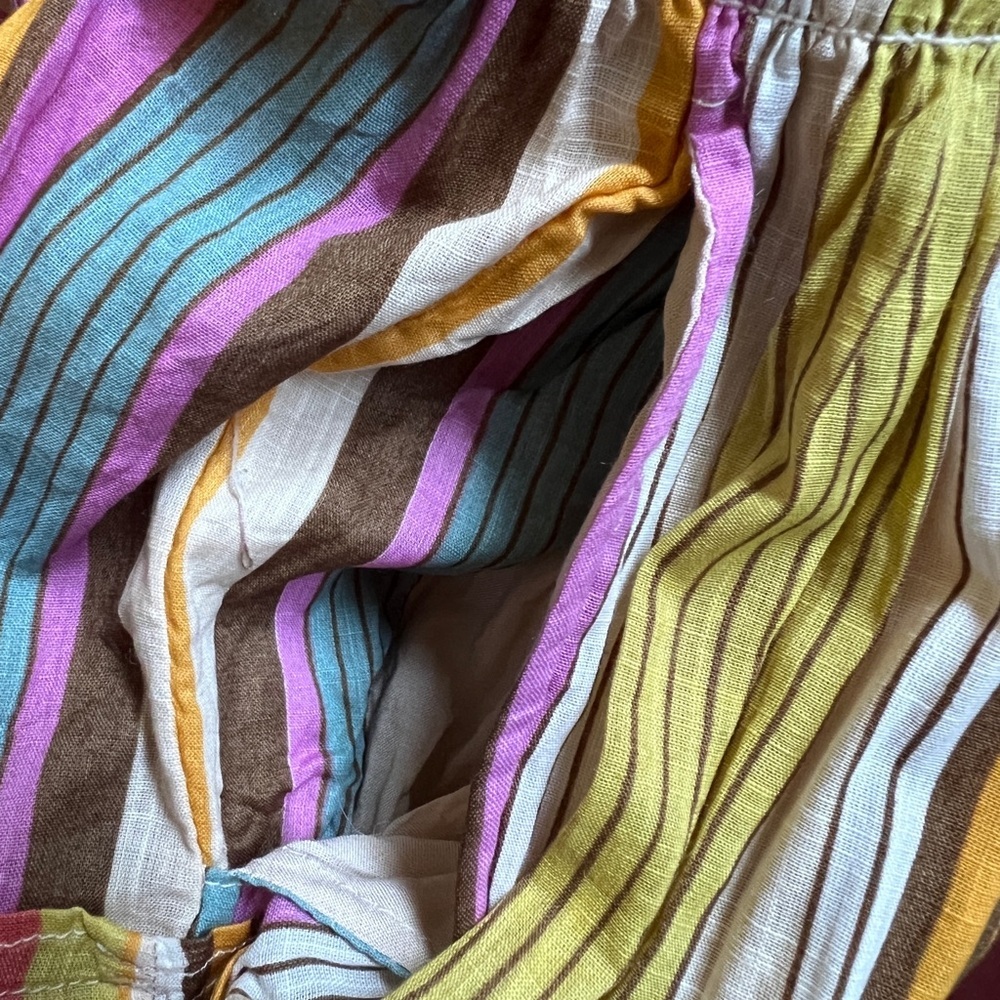 EUC Colorful Tiered Multicolor Striped Cotton Midi Skirt with Tassels sz SP - Picture 5 of 9